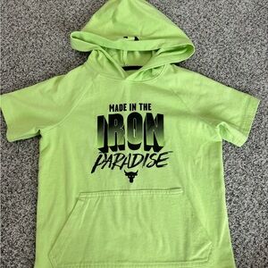 Under Armour Lime Green 'Iron Paradise' Kids Short-Sleeve Hoodie
